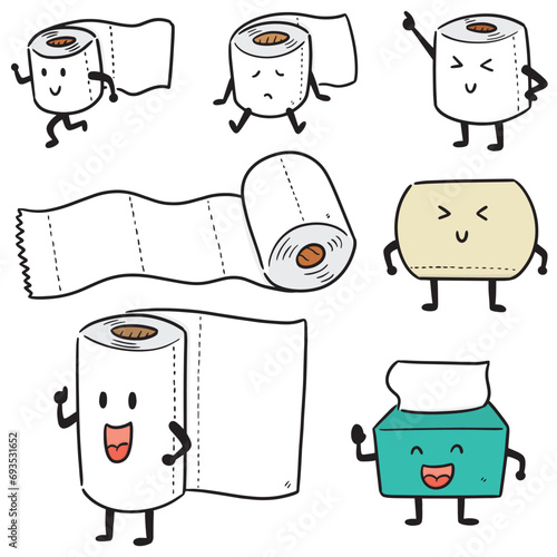 vector set of tissue paper cartoon