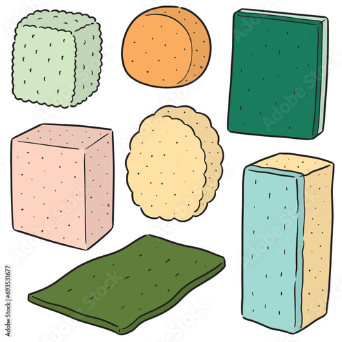 vector set of sponge
