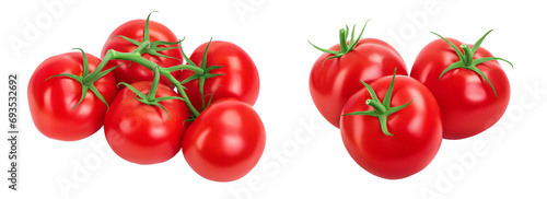 Tomato branch isolated on white background with full depth of field.