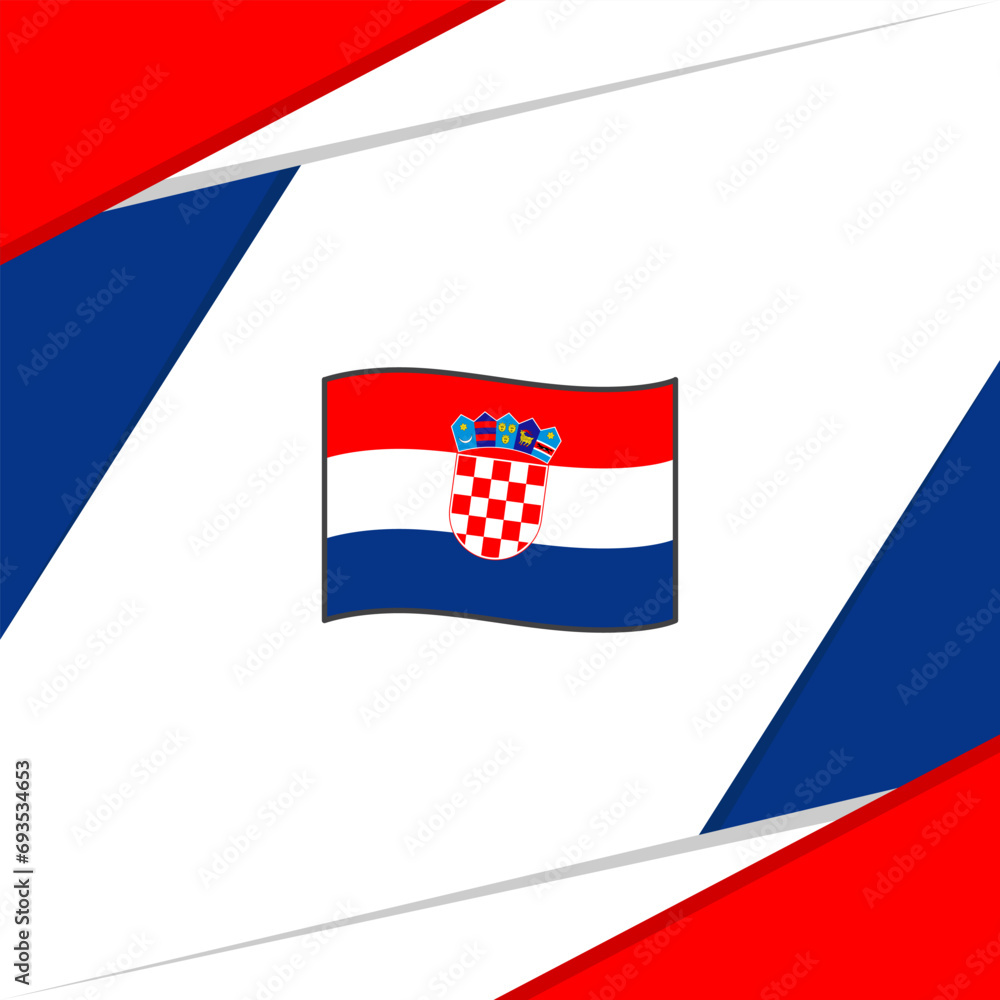 Croatia Flag Abstract Background Design Template. Croatia Independence Day Banner Social Media Post. Croatia