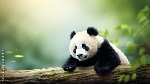 Background Image Featuring the Endearing Beauty of Pandas in their Natural Habitat.