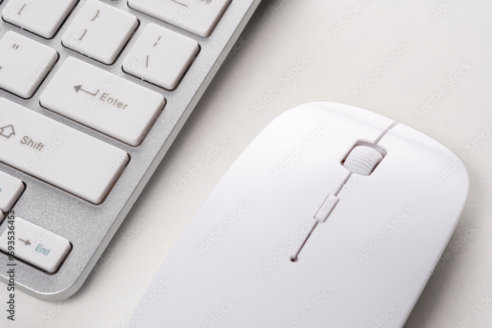 View of keyboard and mouse of a modern computer. View of keyboard and mouse of a modern computer.