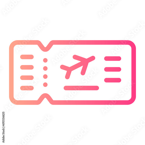 plane ticket gradient icon