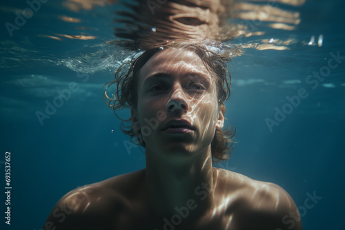 CloseUp   Mann taucht Unterwasser © stockmotion