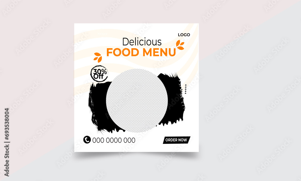 Naklejka premium special delicious food social media banner post template Food social media promotion and banner post design