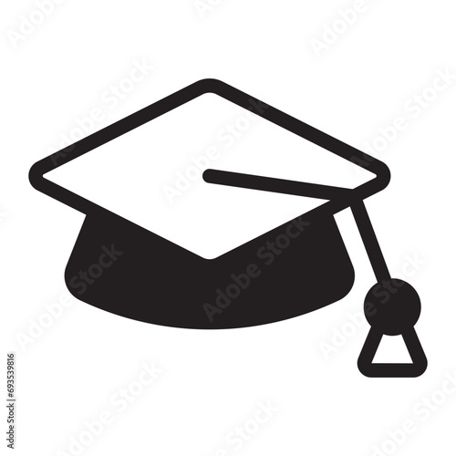 mortarboard glyph icon