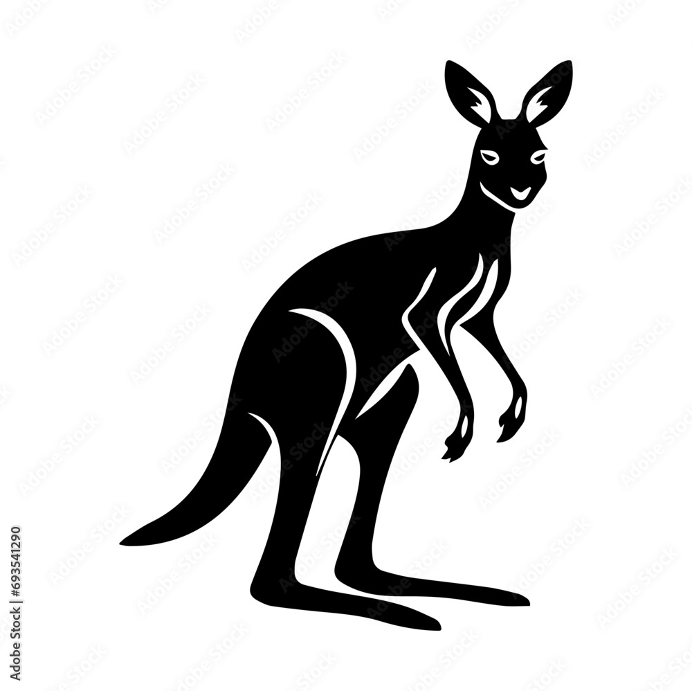 Naklejka premium kangaroo vector silhouette
