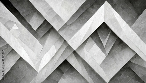 modern abstract background design with layers of textured white material in triangle diamond and squares shapes in random geometric pattern