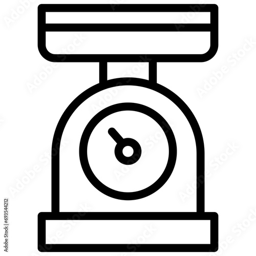 weighing scale icon illustration design with outline