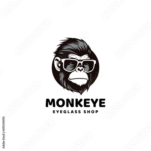 Canvas Print monkey logo on white background