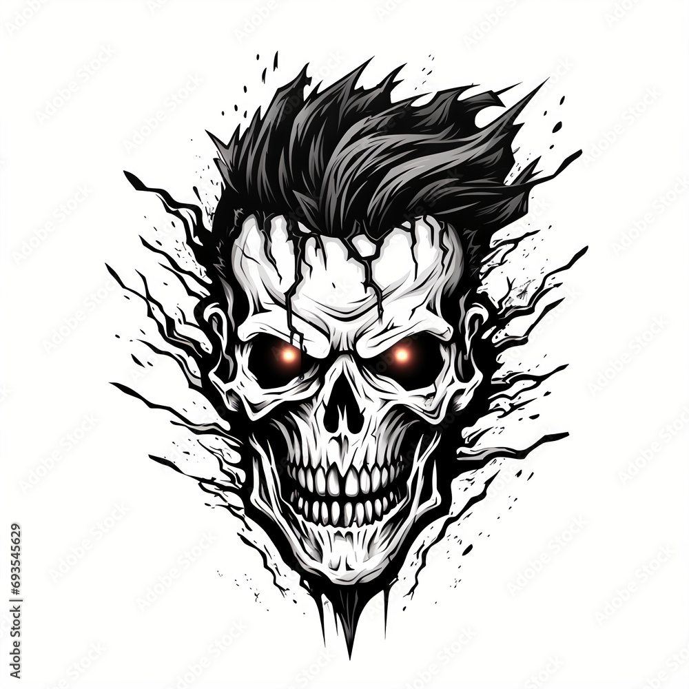 Death Metal Logo Design with Zombie Motif: An Intricate Collection of Twisted & Sharp Elements