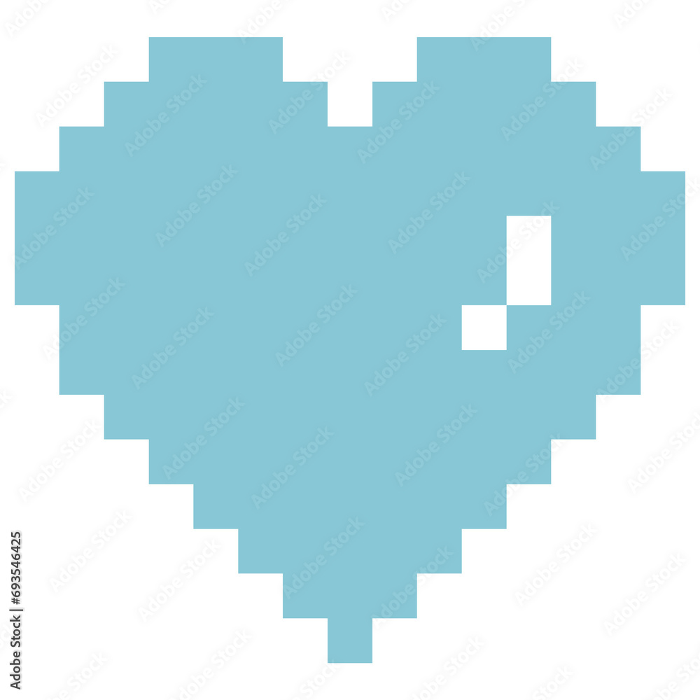 Obraz premium heart Pixel y2k shape trendy element geometric shape illustration icons retro futuristic valentine