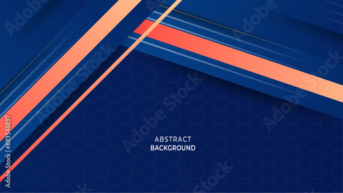 Abstract blue orange background with basic simply geometry illustration photo