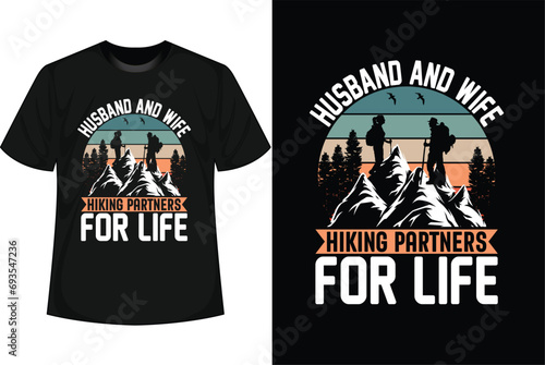 Hiking T-shirt Design vector