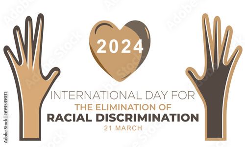 International Day for the Elimination of Racial Discrimination. background, banner, card, poster, template. Vector illustration.