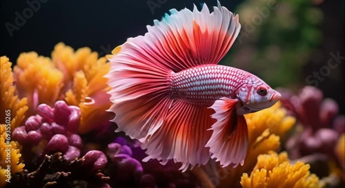 red betta fish in the aquarium photo