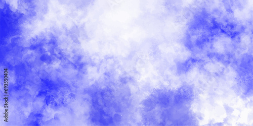 Abstract background with clouds Dreamy Purple and blue Fantasy Cloudscape .blue watercolor and paper texture. Beautiful air sunlight with clouds scape Backdrops for wallpaper backdrop background..