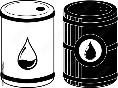 Barrel of liquid, oil or water. black line icon