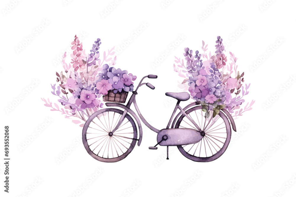 Bicycle with flowers. Vector illustration design.