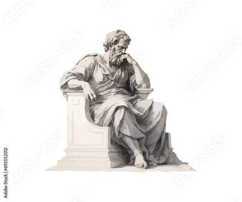 Old-time engraving of the David. Vector illustration design.