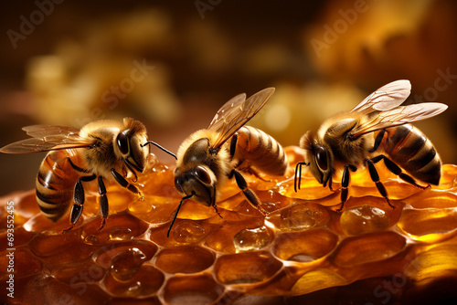 Workers bees, in the style of still life focus, macro zoom © Ricardo Costa