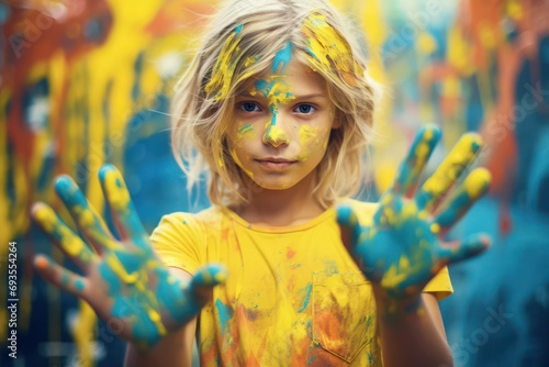 Hands school background kids messy youth colourful colour education girl preschool children elementary