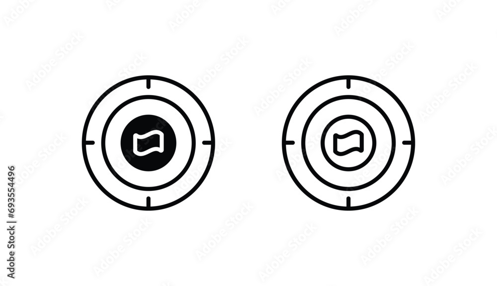Mission icon design with white background stock illustration