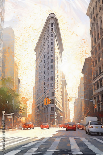 Skyline of New York abstract artwork