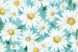 Pattern background chamomile plant flower daisy white spring floral nature seamless wallpaper summer