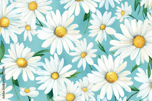 Pattern background chamomile plant flower daisy white spring floral nature seamless wallpaper summer