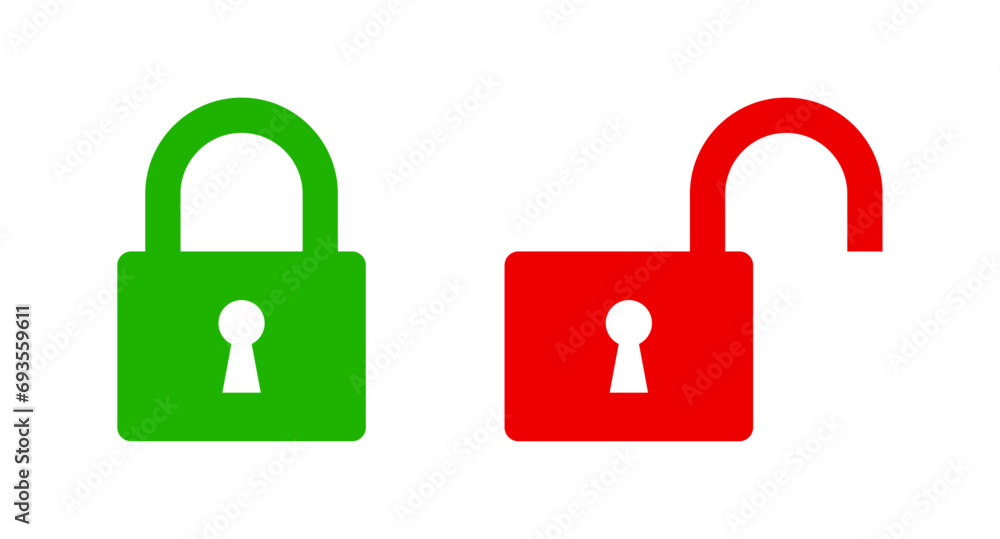 Locked and unlocked lock icon Locked and unlocked lock icon