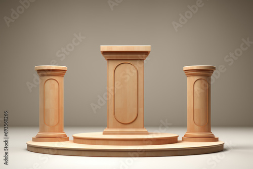 3d podium for product presentation on color background luxury style 3d model Ai generator © Tanu