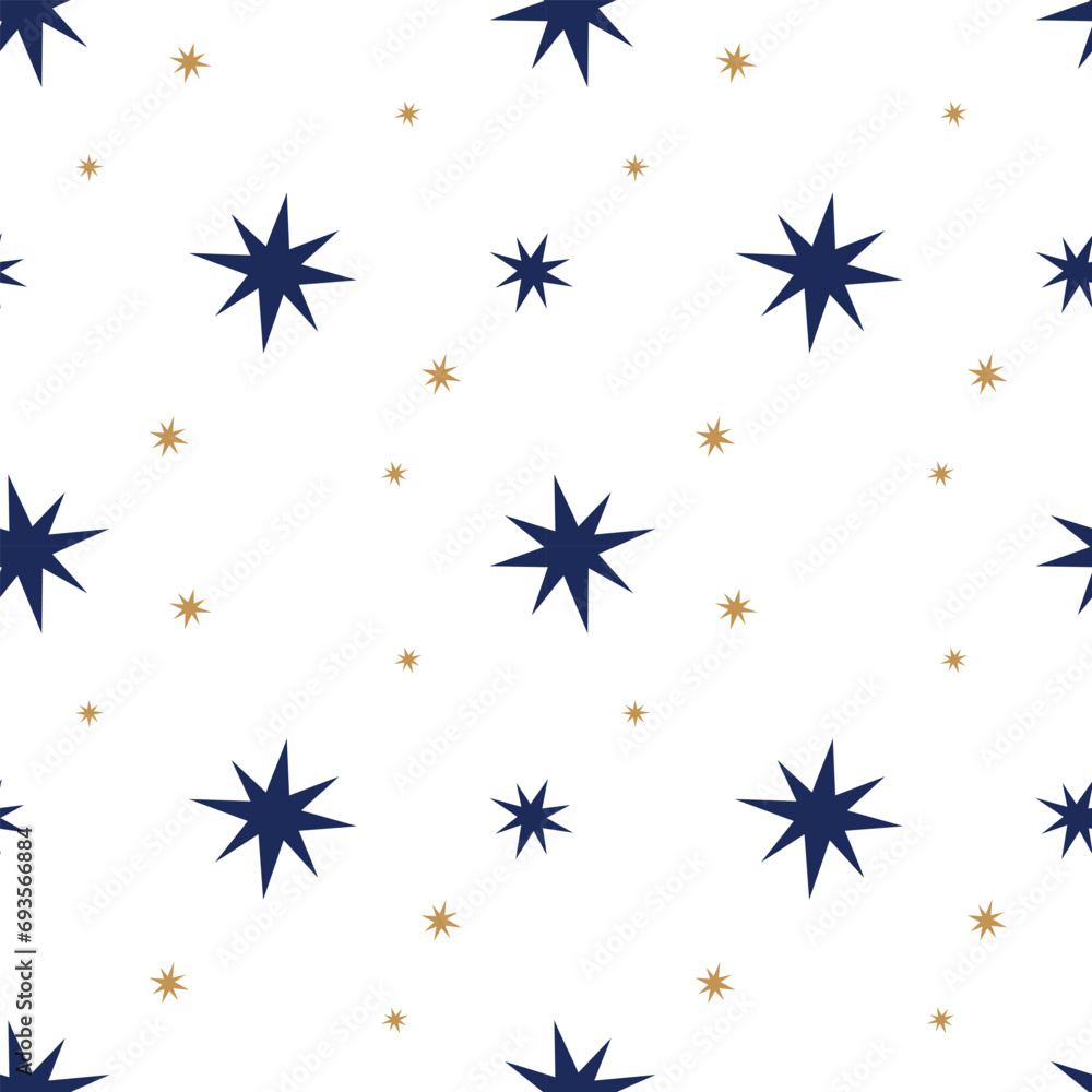 seamless pattern with blue and gold stars, vector illustration seamless pattern with blue and gold stars, vector illustration