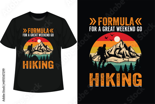 Hiking T-shirt Design vector