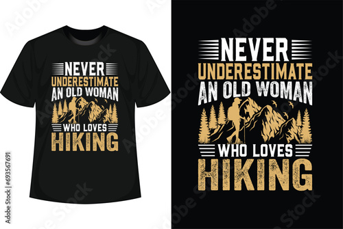 Hiking T-shirt Design vector