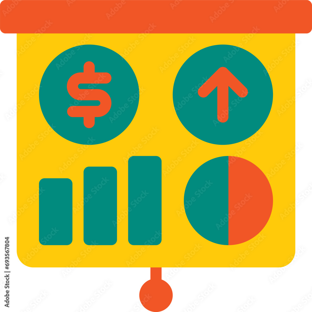 Presentation slide report Vector Flat Icon, suitable for business or investment or office purpose. Presentation slide report Vector Flat Icon, suitable for business or investment or office purpose.