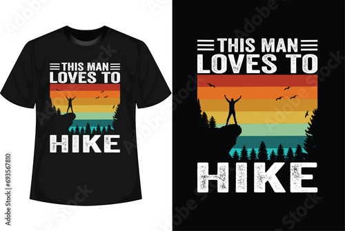Hiking T-shirt Design vector