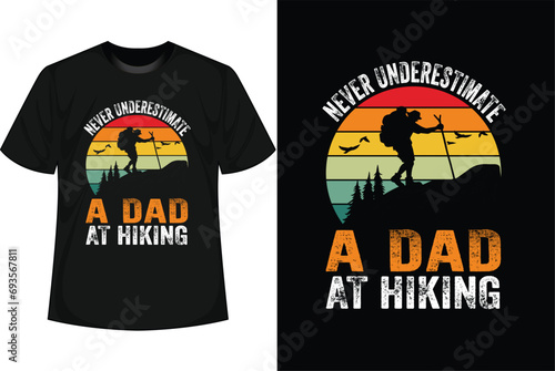 Hiking T-shirt Design vector