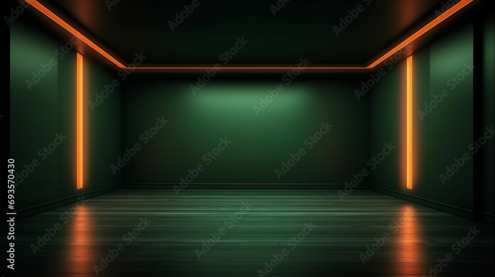 universal abstract futuristic background with built-in green and orange neon lighting for product presentation universal abstract futuristic background with built-in green and orange neon lighting for product presentation