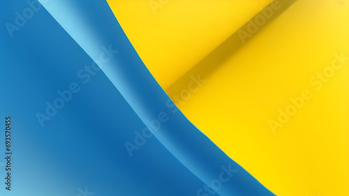 Abstrakter Grunge-Hintergrundvektor mit Pinsel und Halbtoneffekt, Template-Design-Banner mit blauem und gelbem Farbverlauf der ukrainischen Flagge © Marios