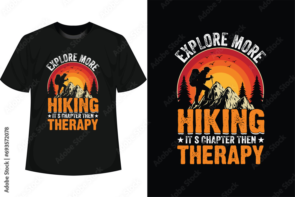 Hiking T-shirt Design vector