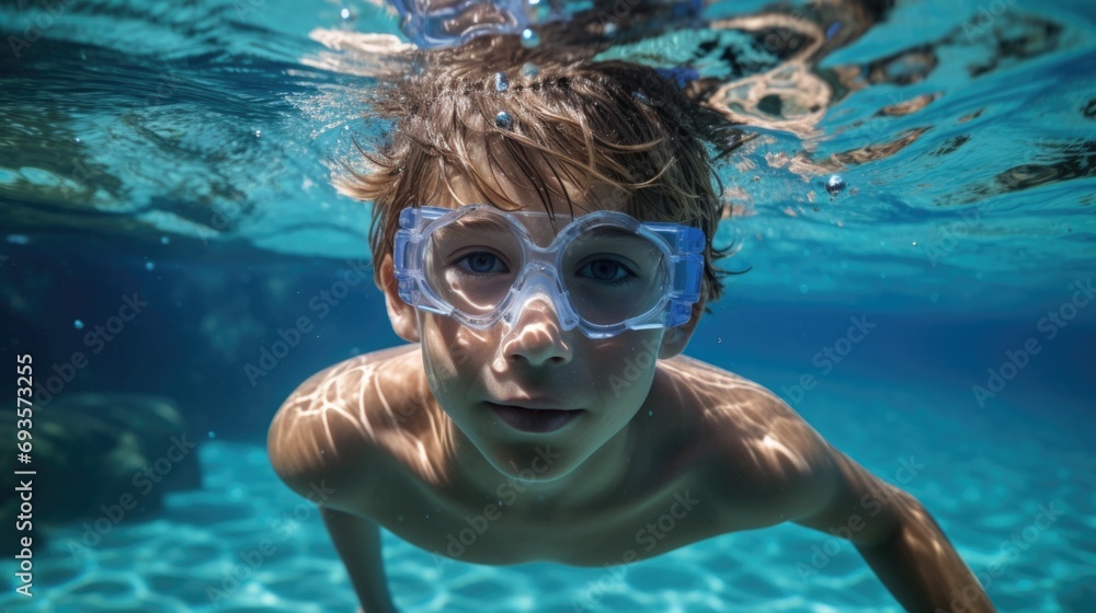 Fototapeta premium Boy snorkeling 