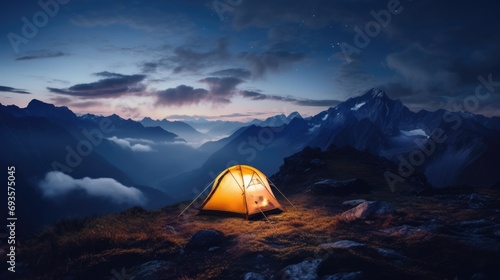 Camping tent high in the mountains  © Fly Frames