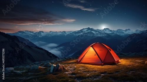 Camping tent high in the mountains  © Fly Frames