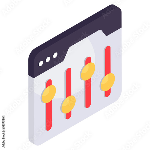 An editable design icon of online equalizer 