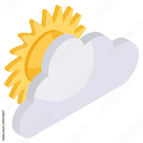 A unique design icon of partly sunny day 