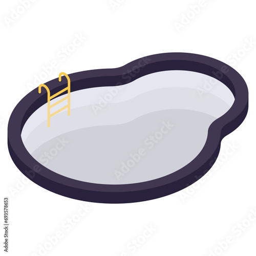 Editable design icon of swimming pool
