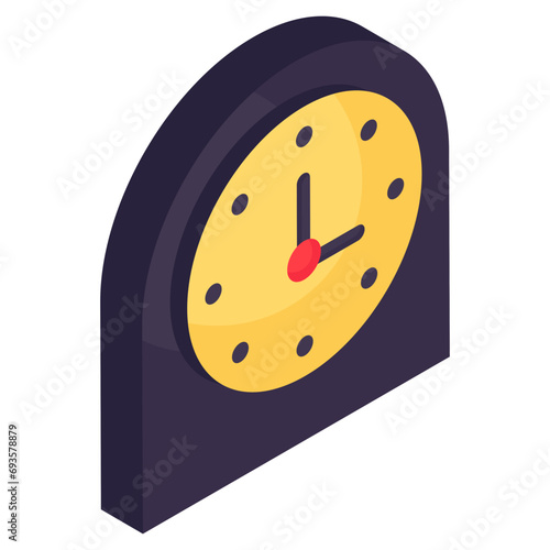 Editable design icon of wall clock