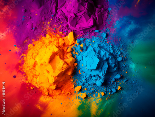 Holi paints, minimalism