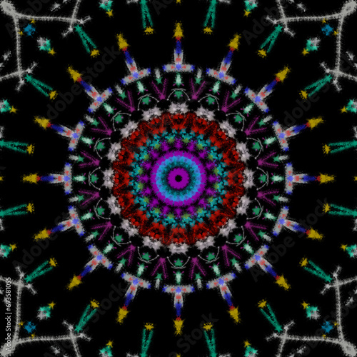 Abstraction in the style of a mandala  a mix of colors